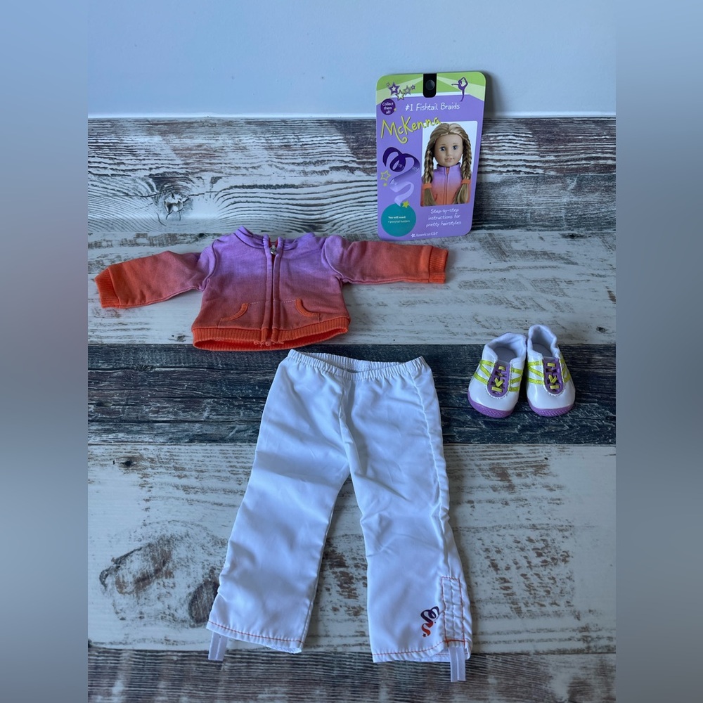 American Girl Doll MCKENNA Warm Up Outfit + Card Near Complete No Elastics 2012